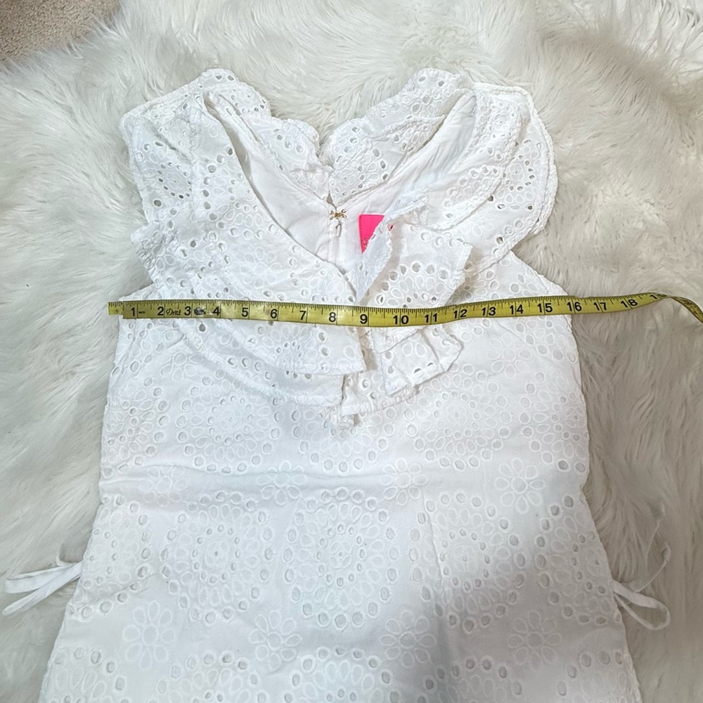 #552 Lilly Pulitzer Emiline White Eyelet Romper size 00 - Picture 8 of 11